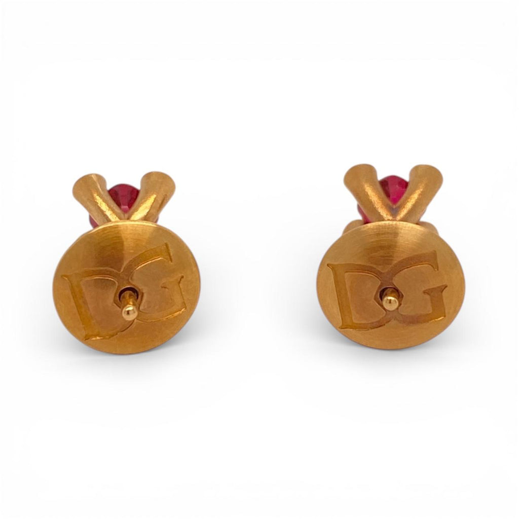 0.90 Carat Cushion Red Ruby and Diamond Earrings