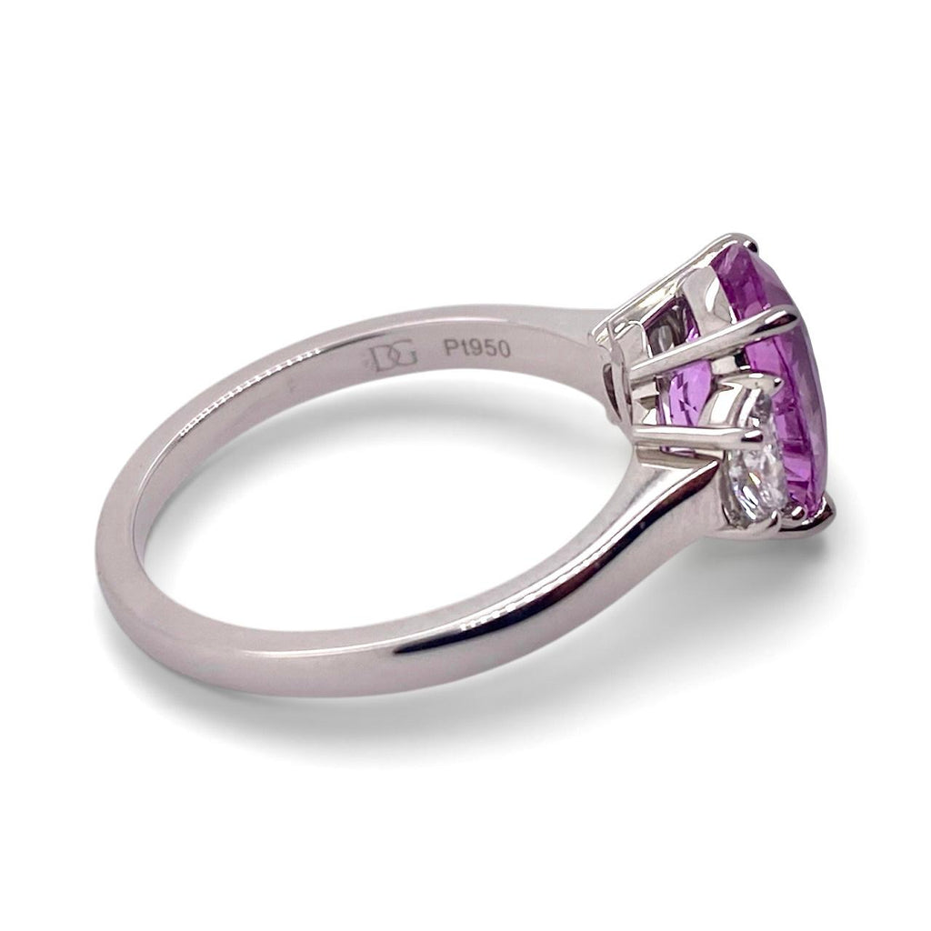3.21 Carat Oval Pink Sapphire and Diamond Ring