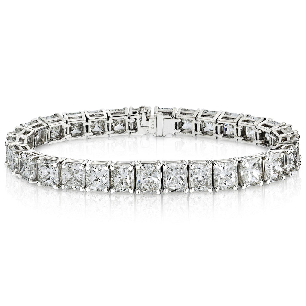 28.82 Carat Radiant Cut Diamond Platinum Bracelet