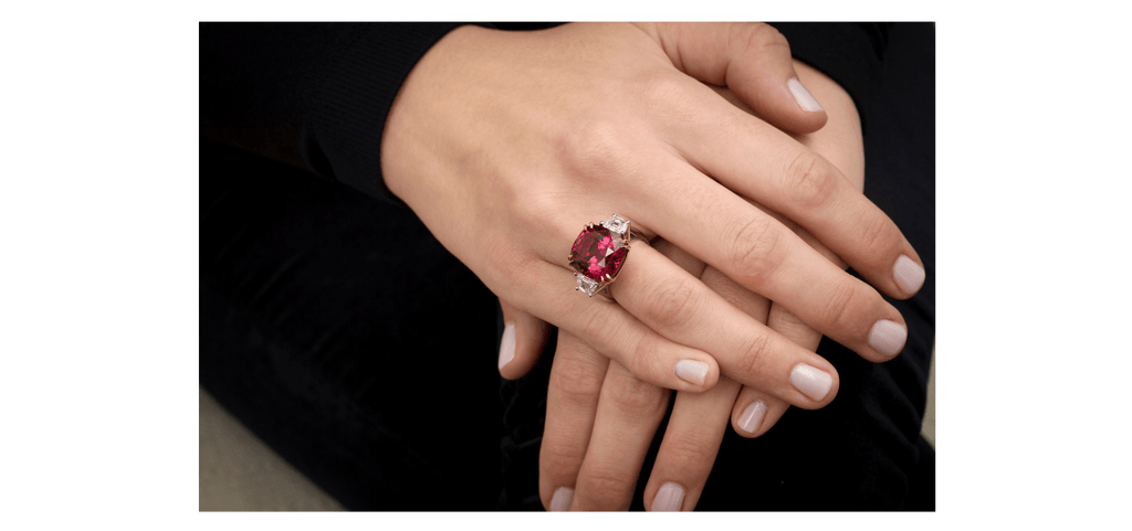 18.37 Carat Cushion Red Spinel and Diamond Ring - David Gross Group