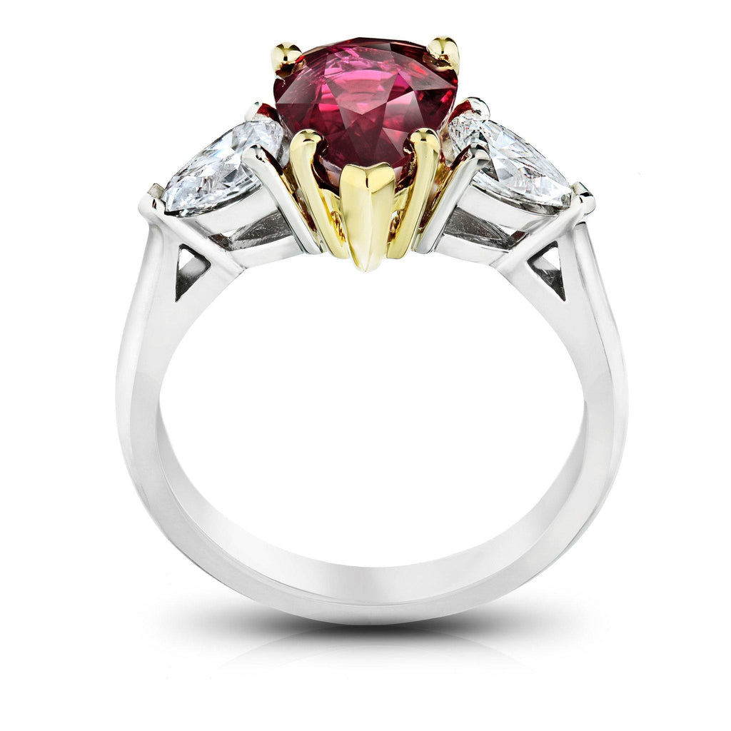 3.08 Carat Pear Shape Ruby and Diamond Ring - David Gross Group