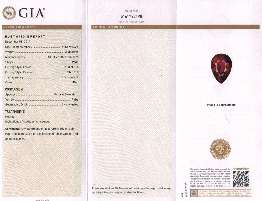 3.08 Carat Pear Shape Ruby and Diamond Ring - David Gross Group