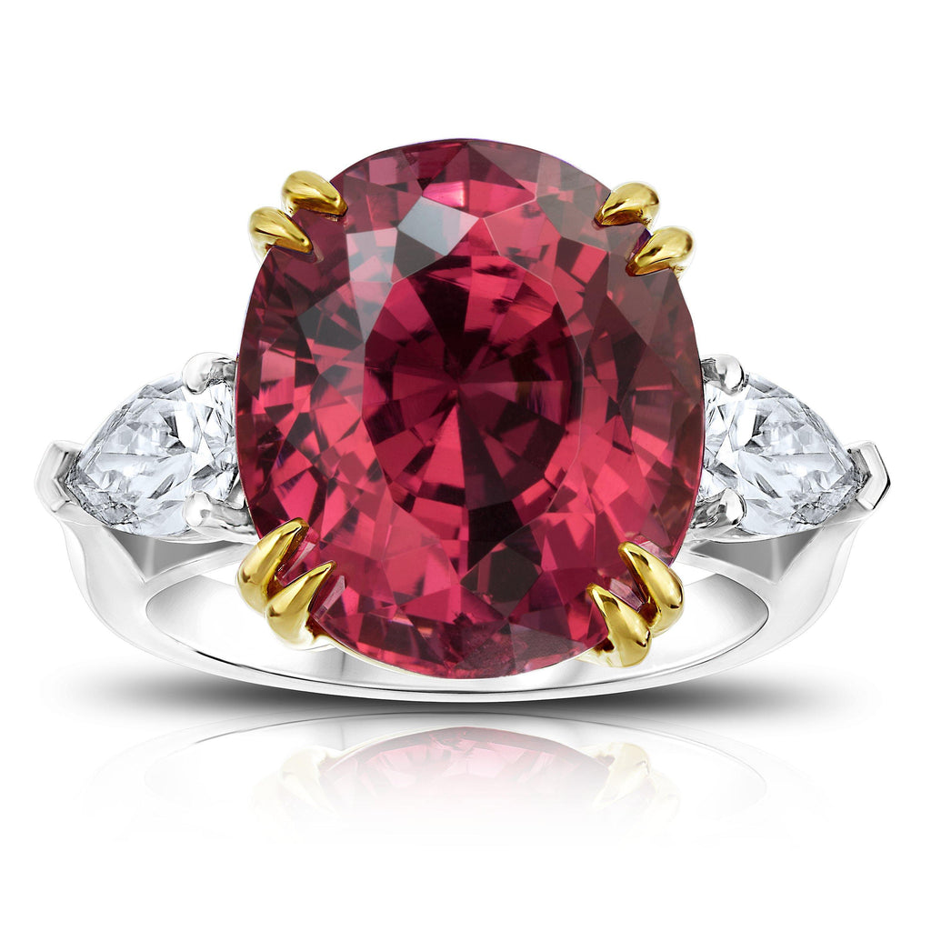 15.13 Carat Oval Red Spinel and Diamond Ring