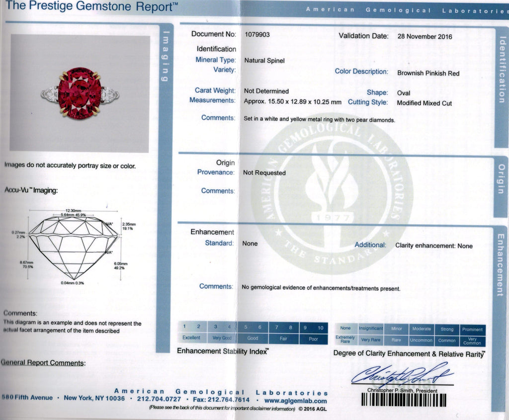 15.13 Carat Oval Red Spinel Ring - David Gross Group