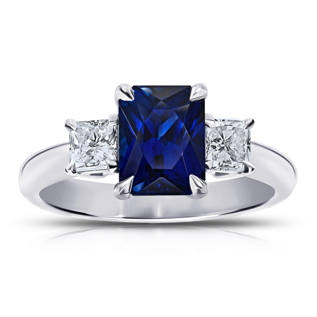 3.14 Carat Radiant Cut Blue Sapphire