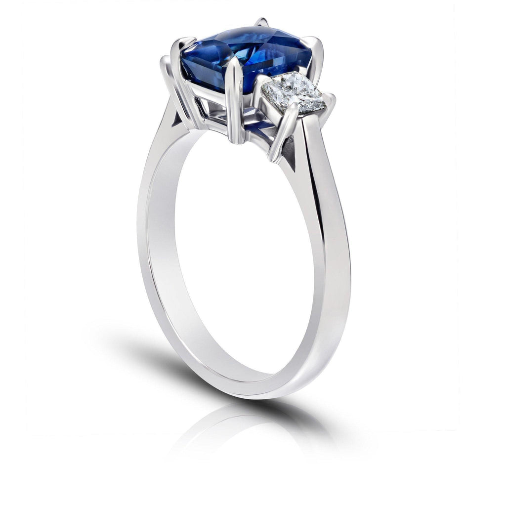 3.14 Carat Radiant Cut Blue Sapphire - David Gross Group