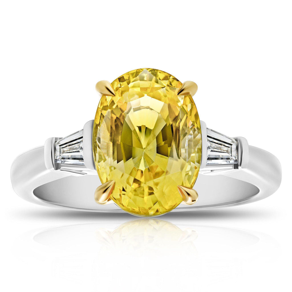 4.95 Carat Oval Yellow Sapphire Ring