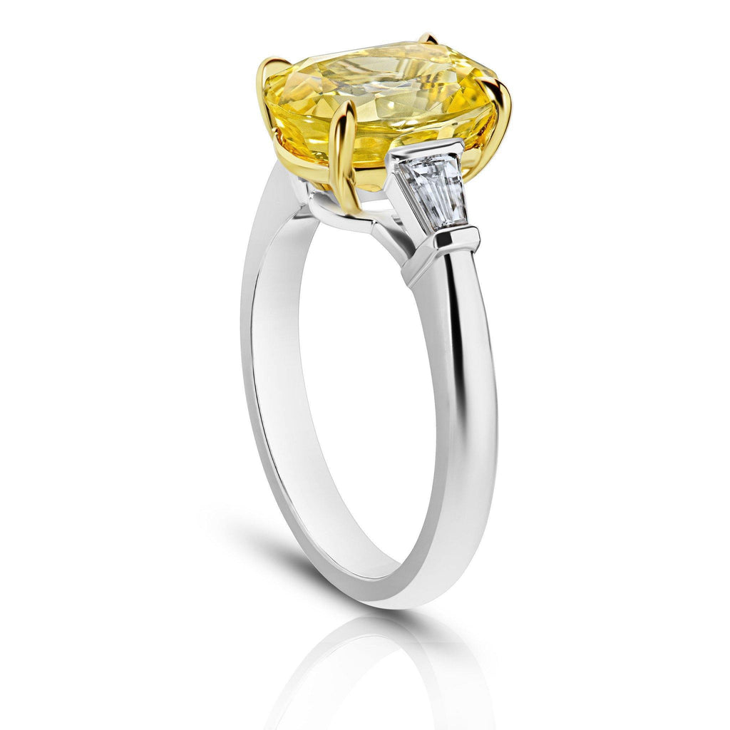 4.95 Carat Oval Yellow Sapphire Ring - David Gross Group