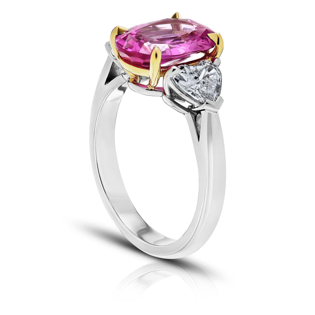 4.04 Carat Oval Pink Sapphire Ring - David Gross Group
