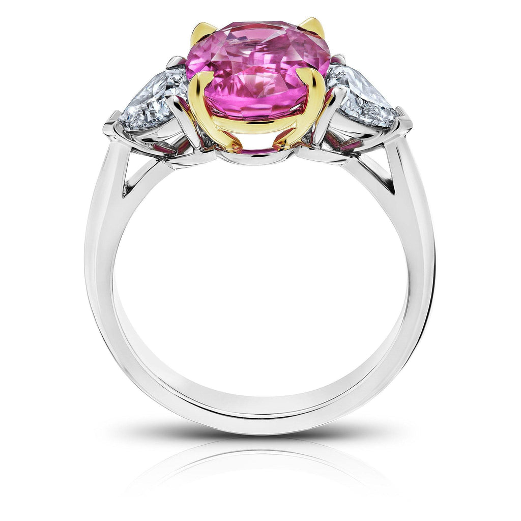4.04 Carat Oval Pink Sapphire Ring - David Gross Group