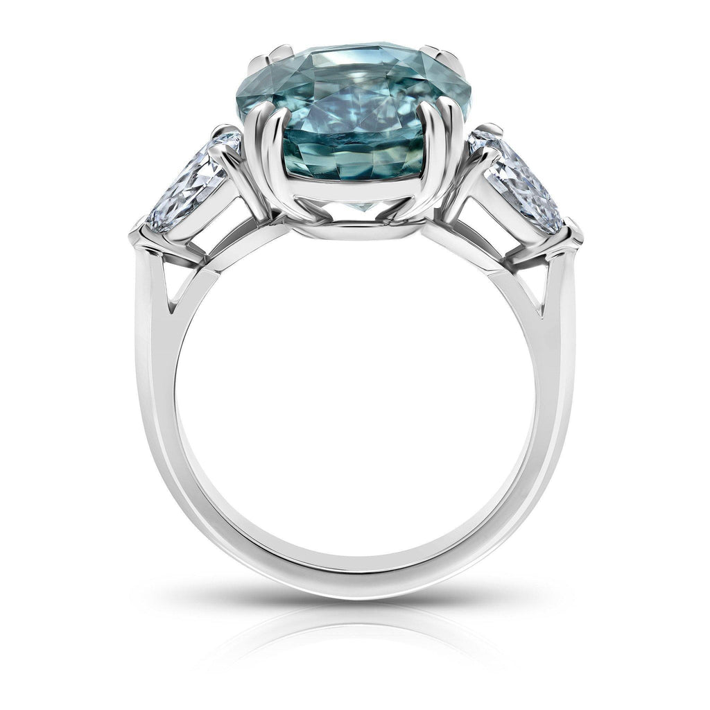 11.13 Carat Oval Green Sapphire Ring - David Gross Group