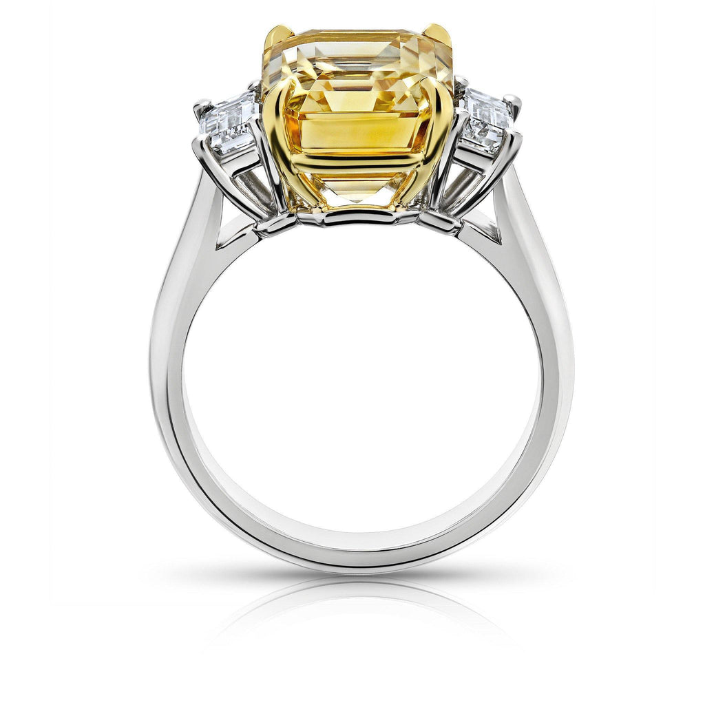 8.02 Carat Emerald Cut Yellow Sapphire Ring - David Gross Group