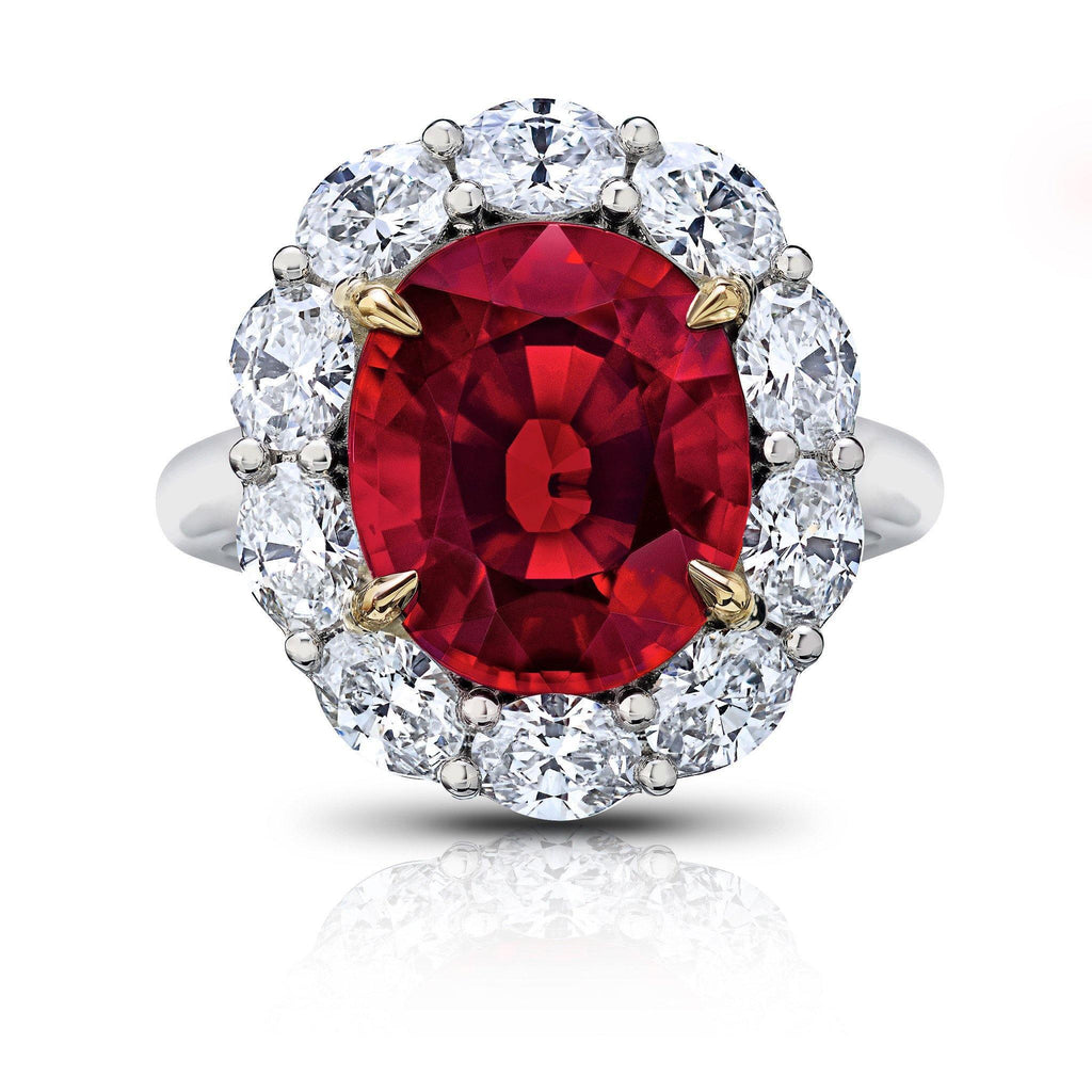 6.82 Carat Red Spinel Princess Diana Ring
