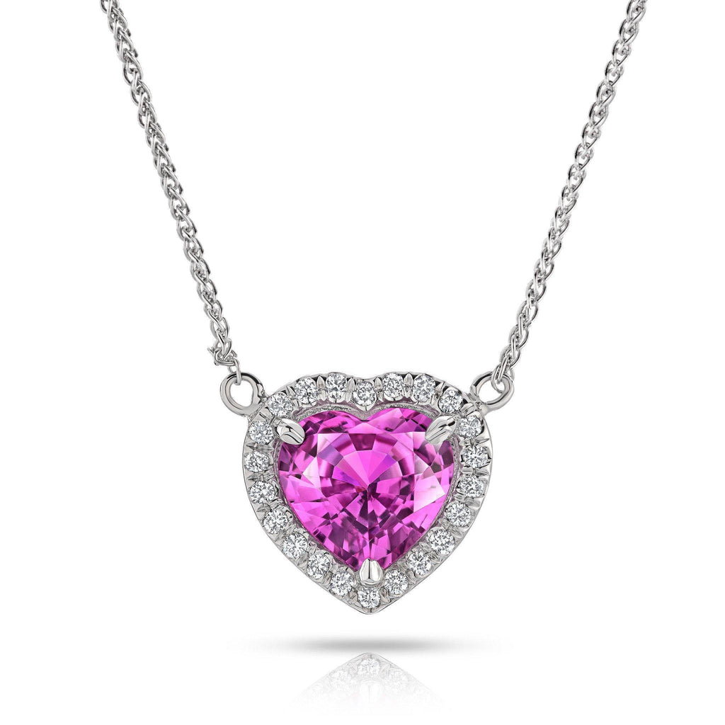 1.62 Carat Pink Heart Shape Sapphire Pendant