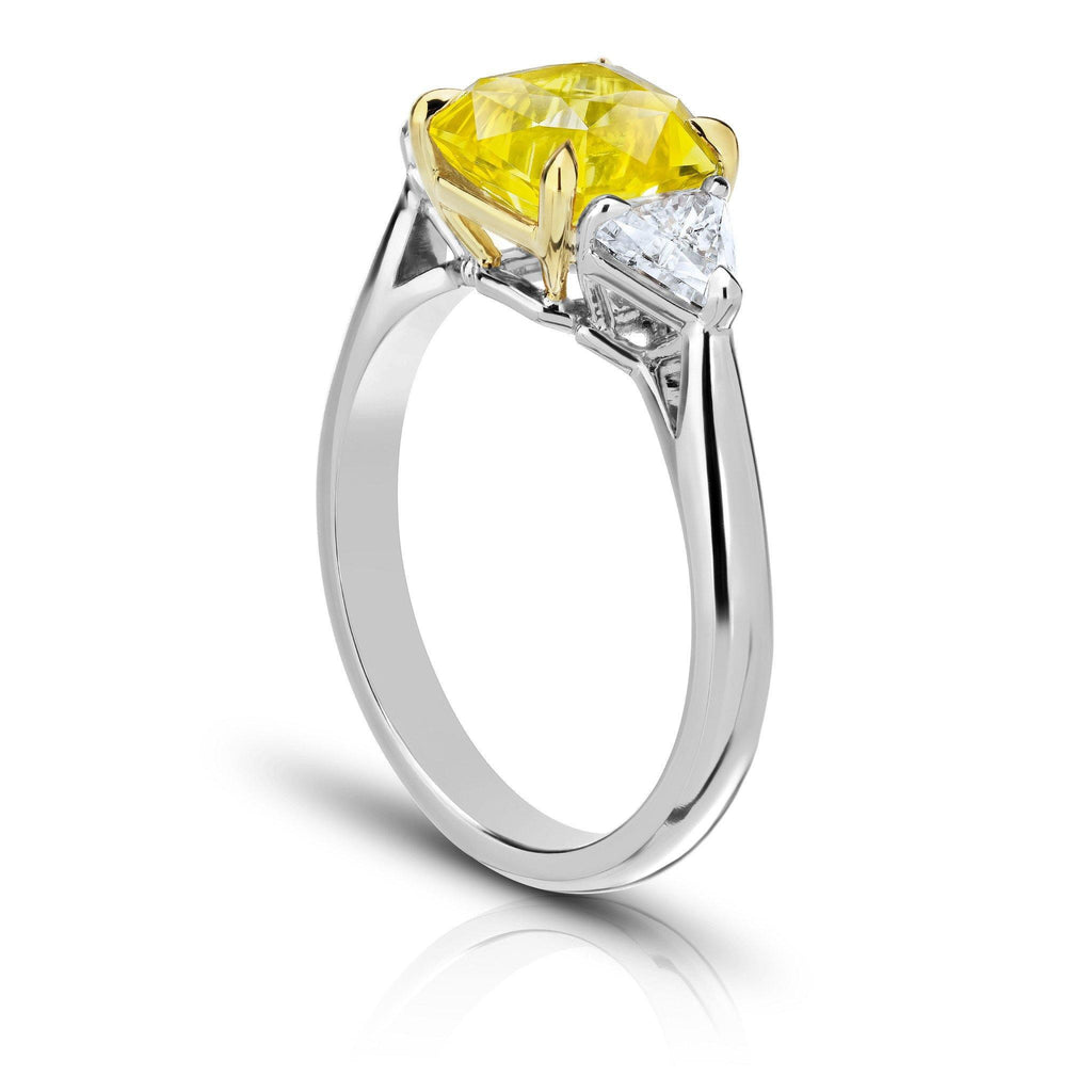 3.09 Carat Radiant Yellow Sapphire Ring - David Gross Group