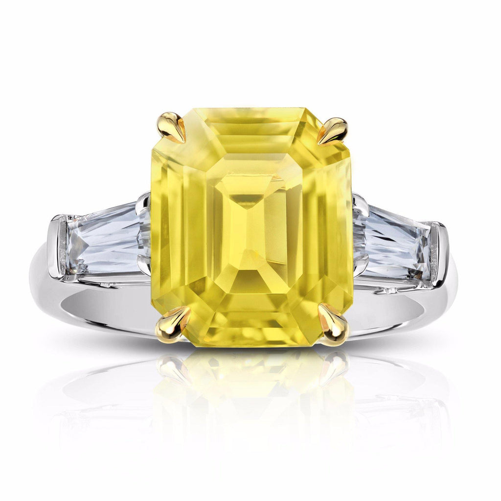 7.08 Carat Yellow Sapphire Ring