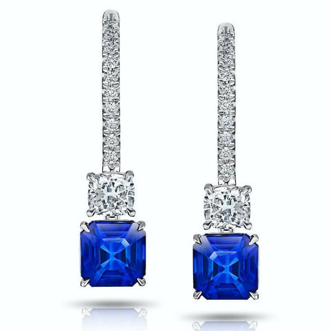 Demantoid Garnet and Diamond Drop Earrings