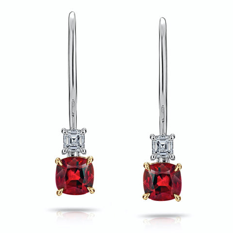 Demantoid Garnet and Diamond Drop Earrings