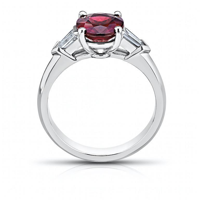 2.19 Carat Oval Red Spinel Platinum Ring - David Gross Group