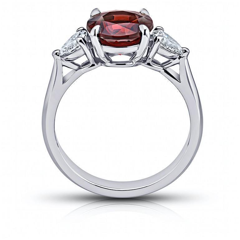 2.75 Carat Round Red Spinel Platinum Ring - David Gross Group