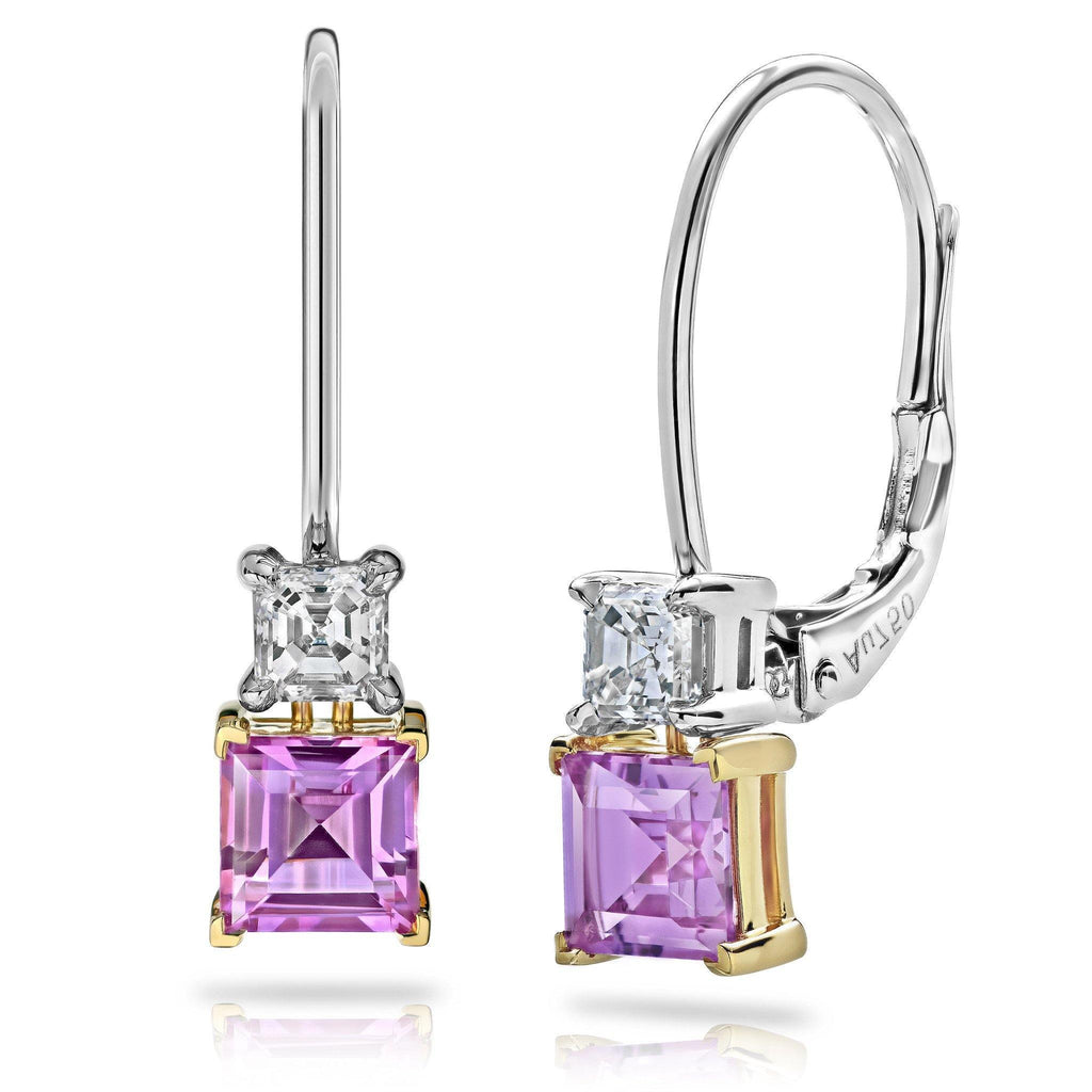 Pink Sapphire and Diamond Drop Earrings - David Gross Group
