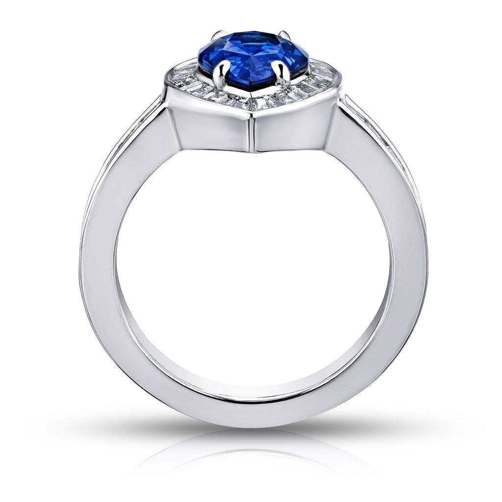 2.73 Carat Pear Shape Blue Sapphire And Diamond Ring - David Gross Group
