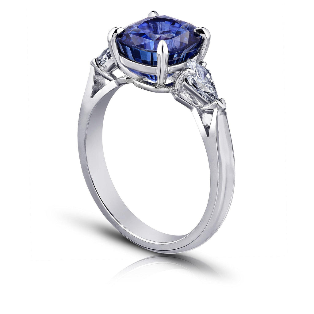 4.23 Carat Blue Cushion Sapphire Ring - David Gross Group