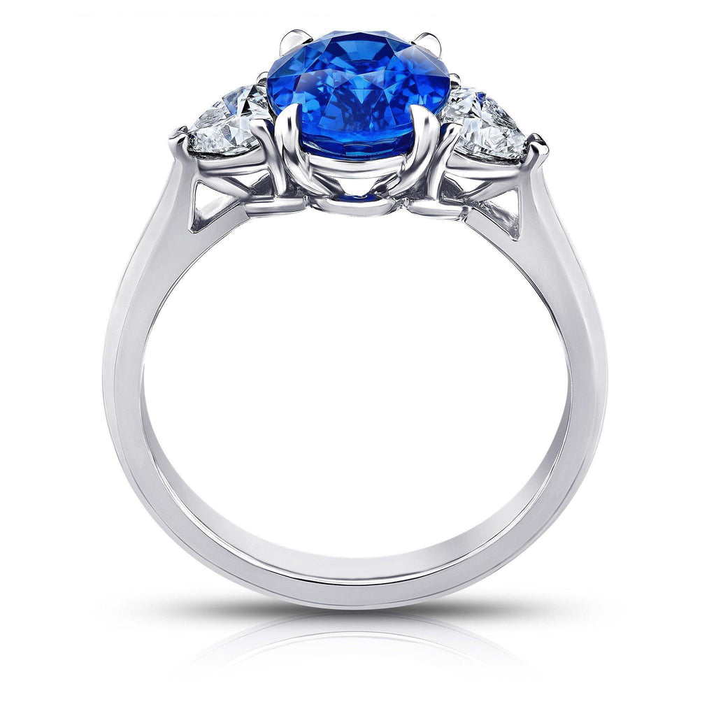 2.74 Carat Blue Oval Sapphire Ring - David Gross Group