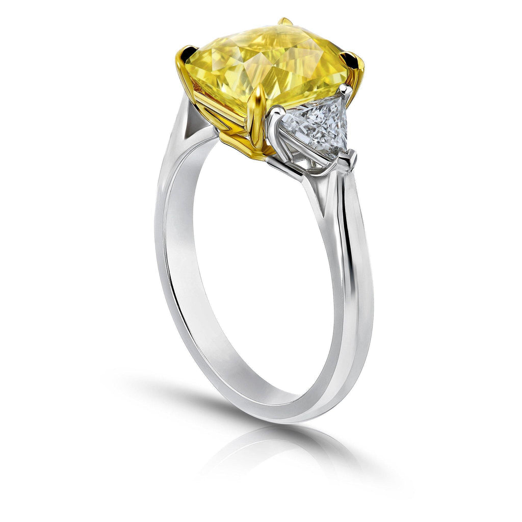 4.59 Carat Radiant Cut Yellow Sapphire Ring - David Gross Group