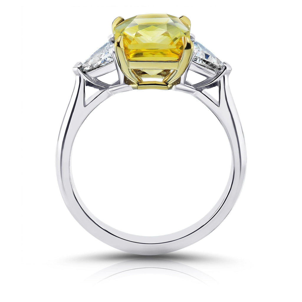 4.59 Carat Radiant Cut Yellow Sapphire Ring - David Gross Group