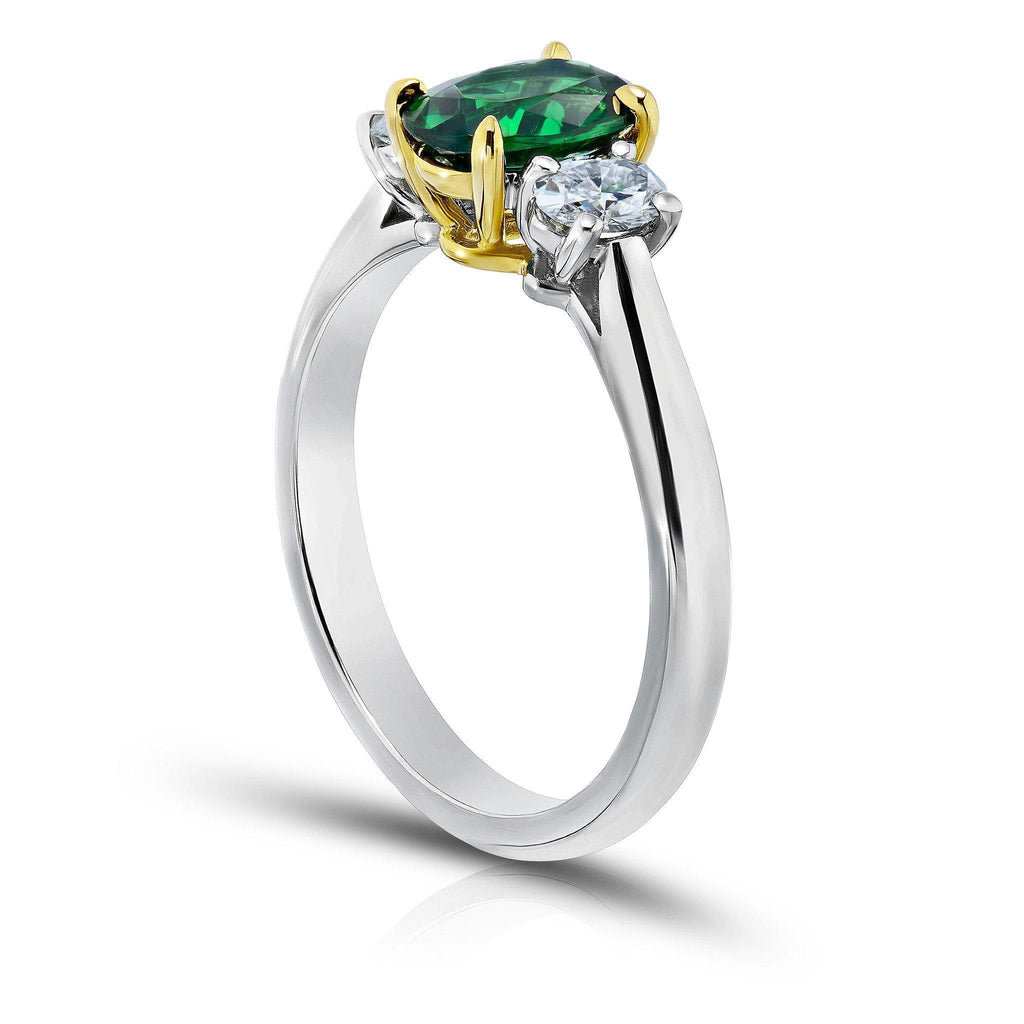 1.14 Carat Oval Green Tsavorite Ring - David Gross Group