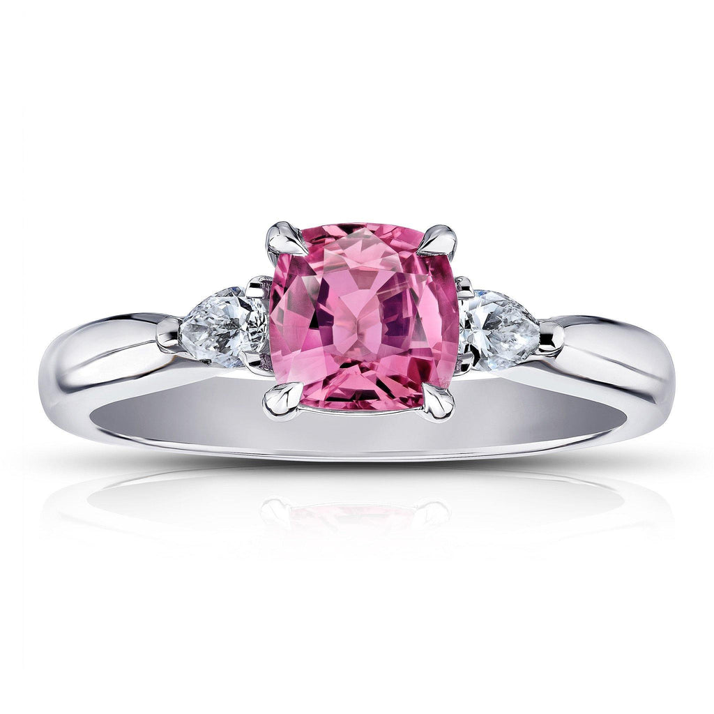 1.16 Carat Padparadscha sapphire and Diamond Ring