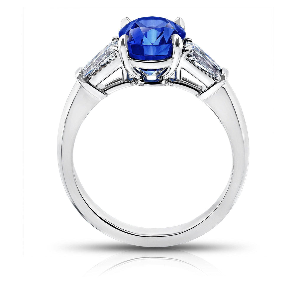 3.23 Carat Blue Oval Sapphire Ring - David Gross Group