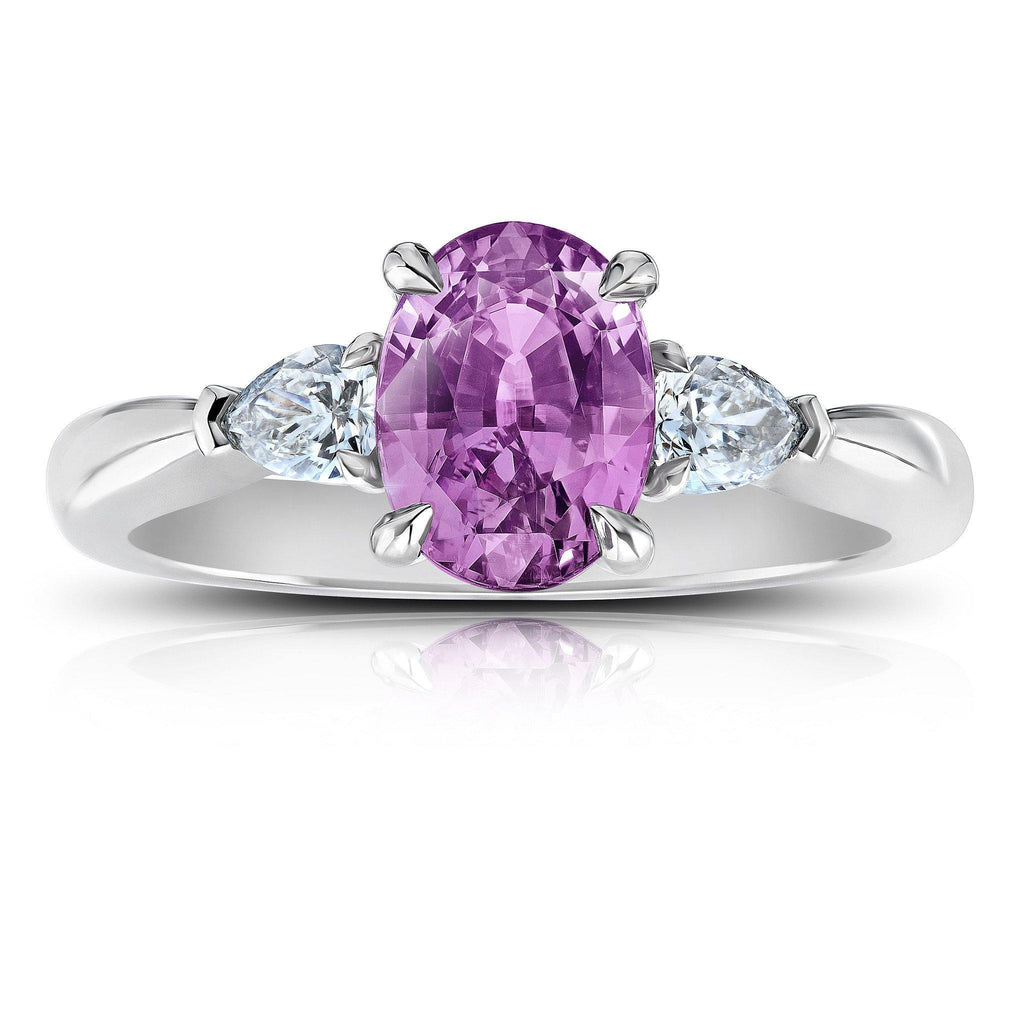 2.33 Carat Oval Light Pink Sapphire Ring