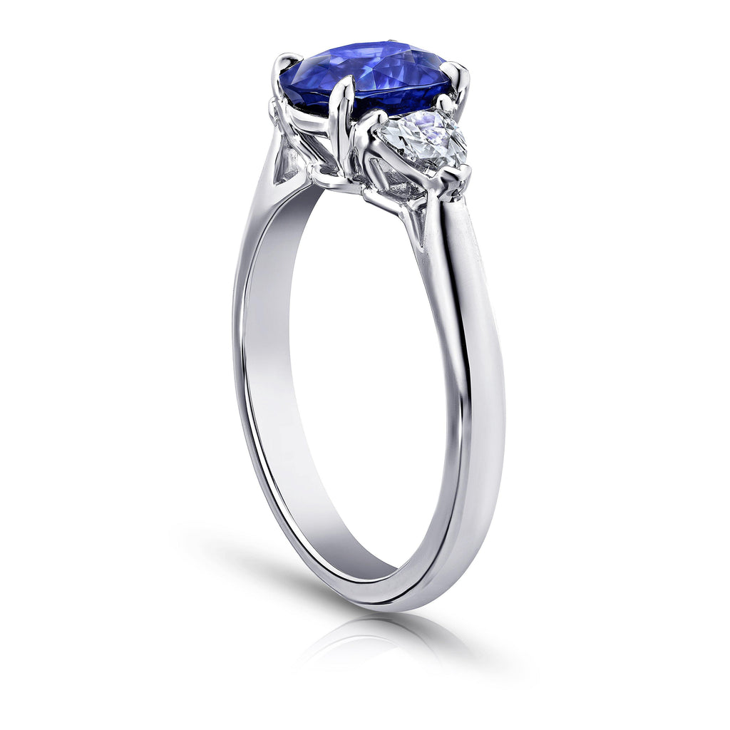 2.16 Carat Oval Blue Sapphire And Diamond Ring - David Gross Group