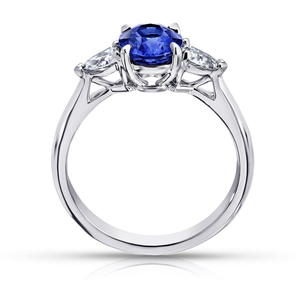 2.16 Carat Oval Blue Sapphire And Diamond Ring - David Gross Group