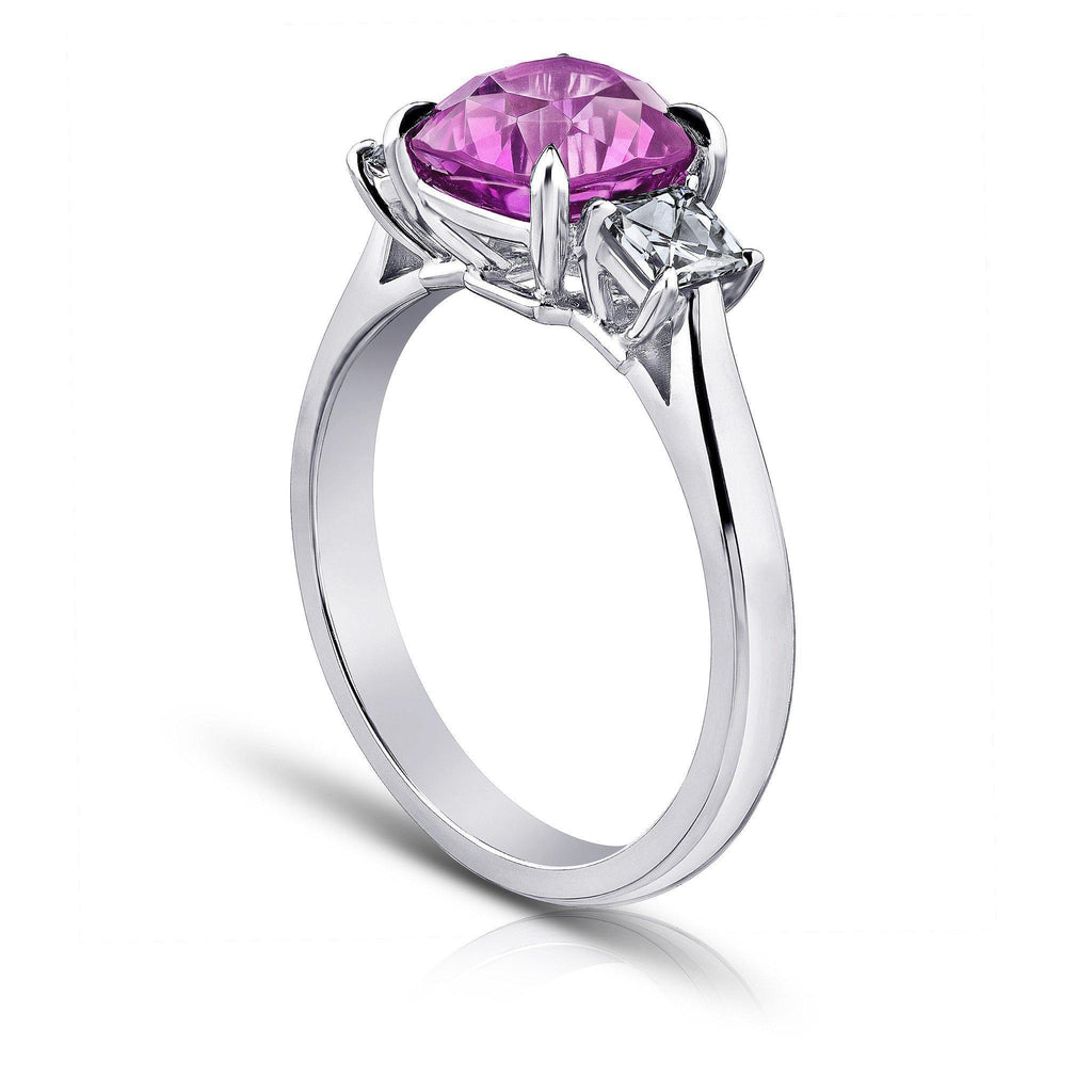 3.08 Carat Pink Cushion Sapphire Ring - David Gross Group