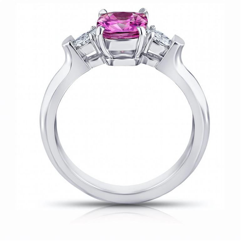 1.78 Carat Cushion Pink Sapphire Ring - David Gross Group