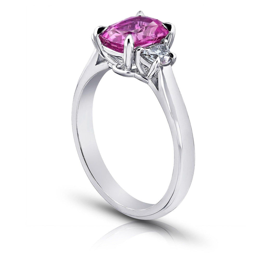 2.22 Carat Cushion Pink Sapphire and Diamond Ring - David Gross Group