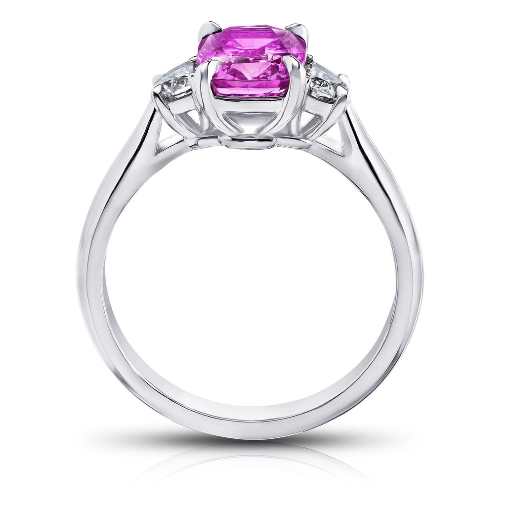 2.22 Carat Cushion Pink Sapphire and Diamond Ring - David Gross Group