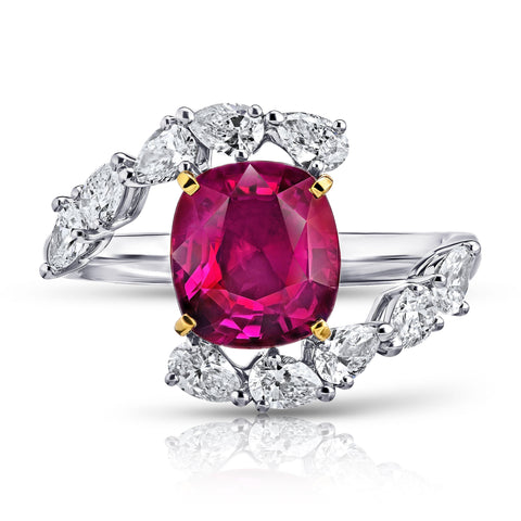 3.13 Carat Green and Pink Round Sapphire and Diamond Earrings