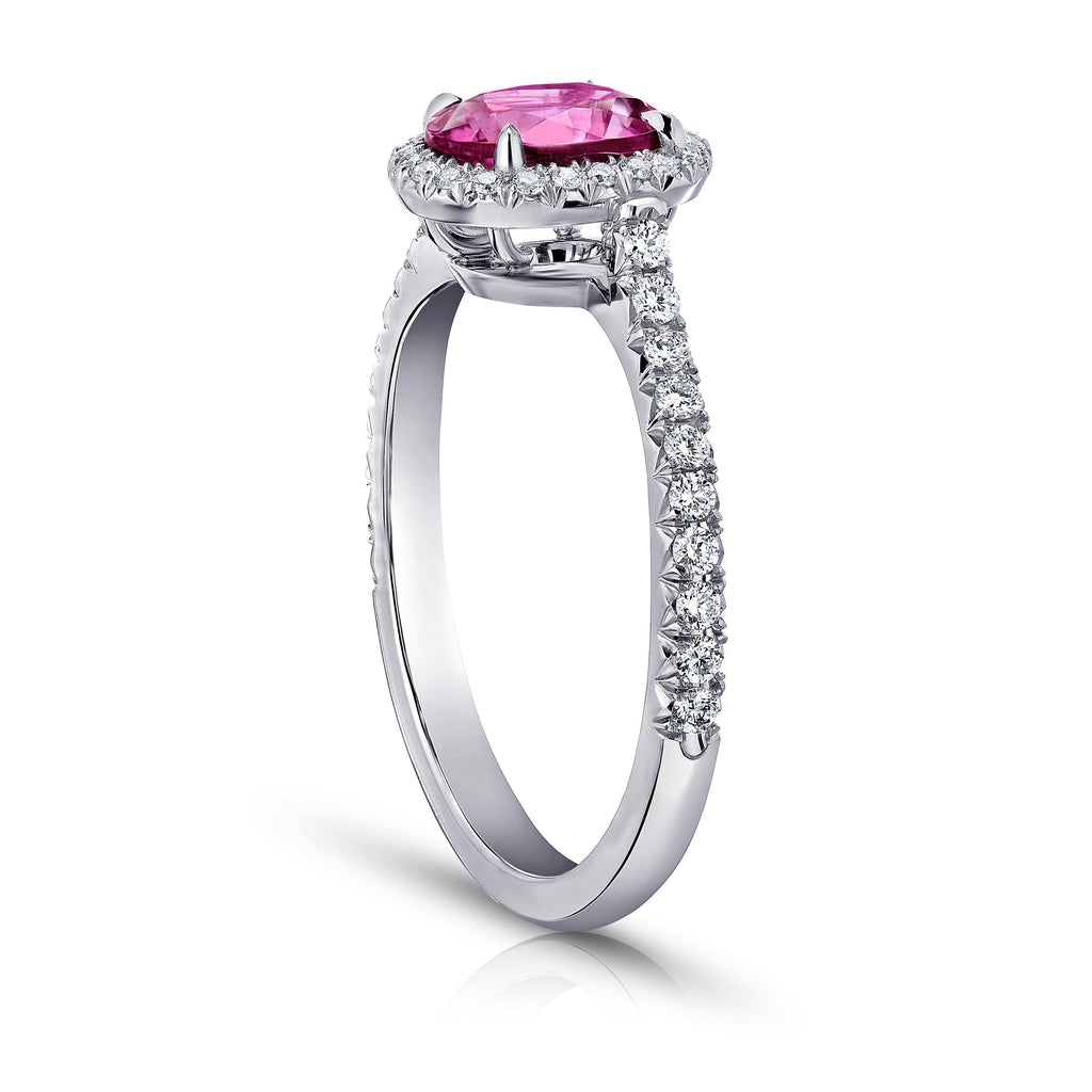 1.48 Carat Oval Pink Sapphire And Diamond Ring - David Gross Group