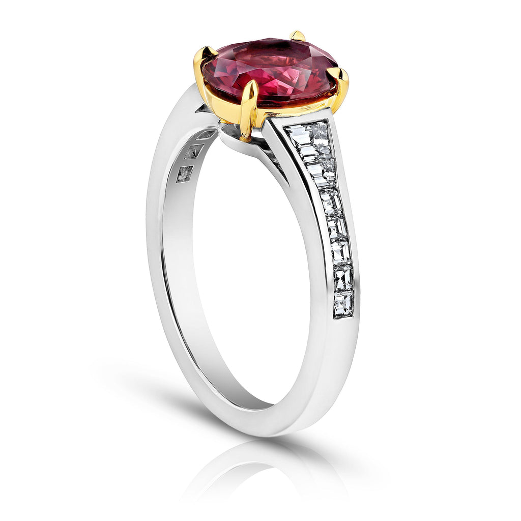 2.00 Carat Oval Red Spinel and Diamond Ring - David Gross Group