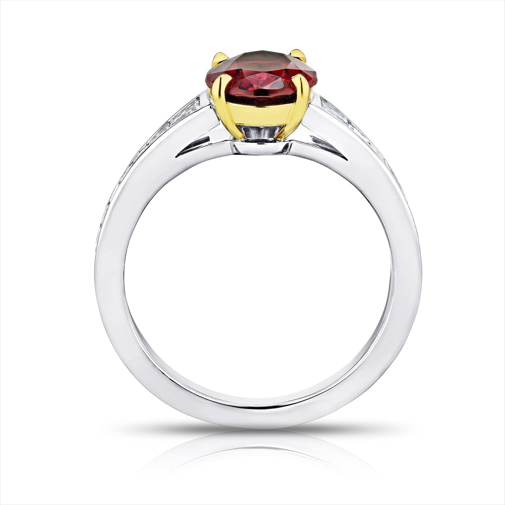 2.00 Carat Oval Red Spinel and Diamond Ring - David Gross Group