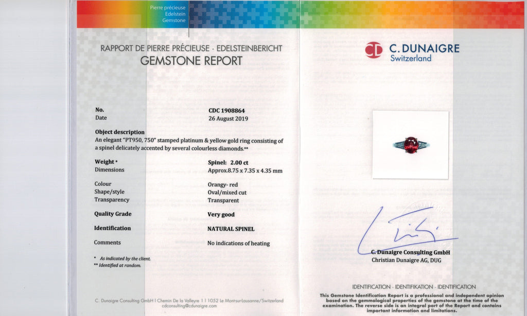 2.00 Carat Oval Red Spinel and Diamond Ring - David Gross Group