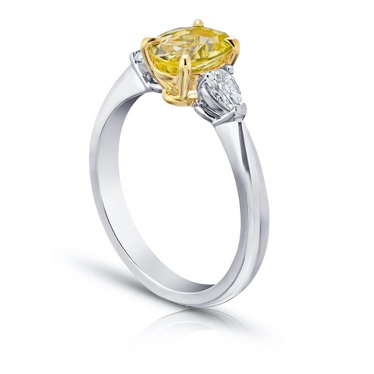 1.66 Carat Oval Yellow Sapphire And Diamond Ring - David Gross Group