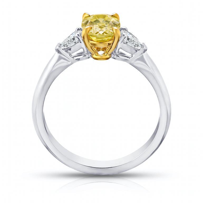 1.66 Carat Oval Yellow Sapphire And Diamond Ring - David Gross Group