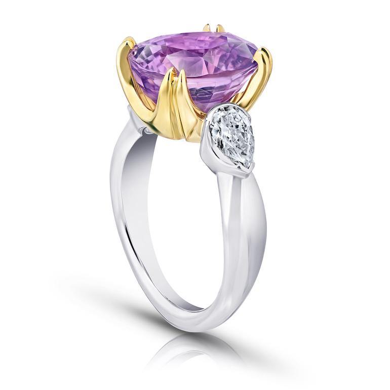 9.08 Carat Oval Pink Sapphire and Diamond Ring - David Gross Group