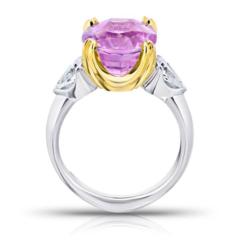 9.08 Carat Oval Pink Sapphire and Diamond Ring - David Gross Group
