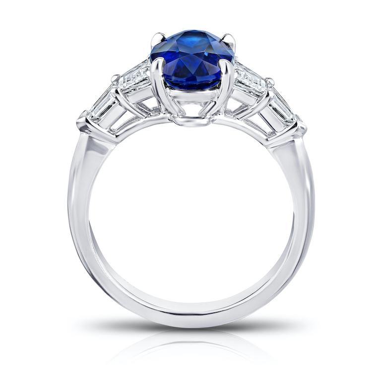 2.78 Oval Blue Sapphire and Diamond Ring - David Gross Group